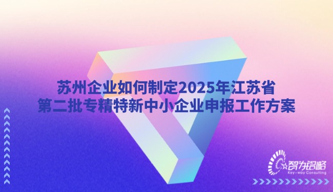 蘇州企業(yè)如何制定2025年江蘇省第二批專精特新中小企業(yè)申報工作方案.jpg